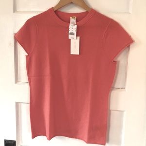 NWT J Crew 100% Cashmere Cap Sleeve Sweater Sz M